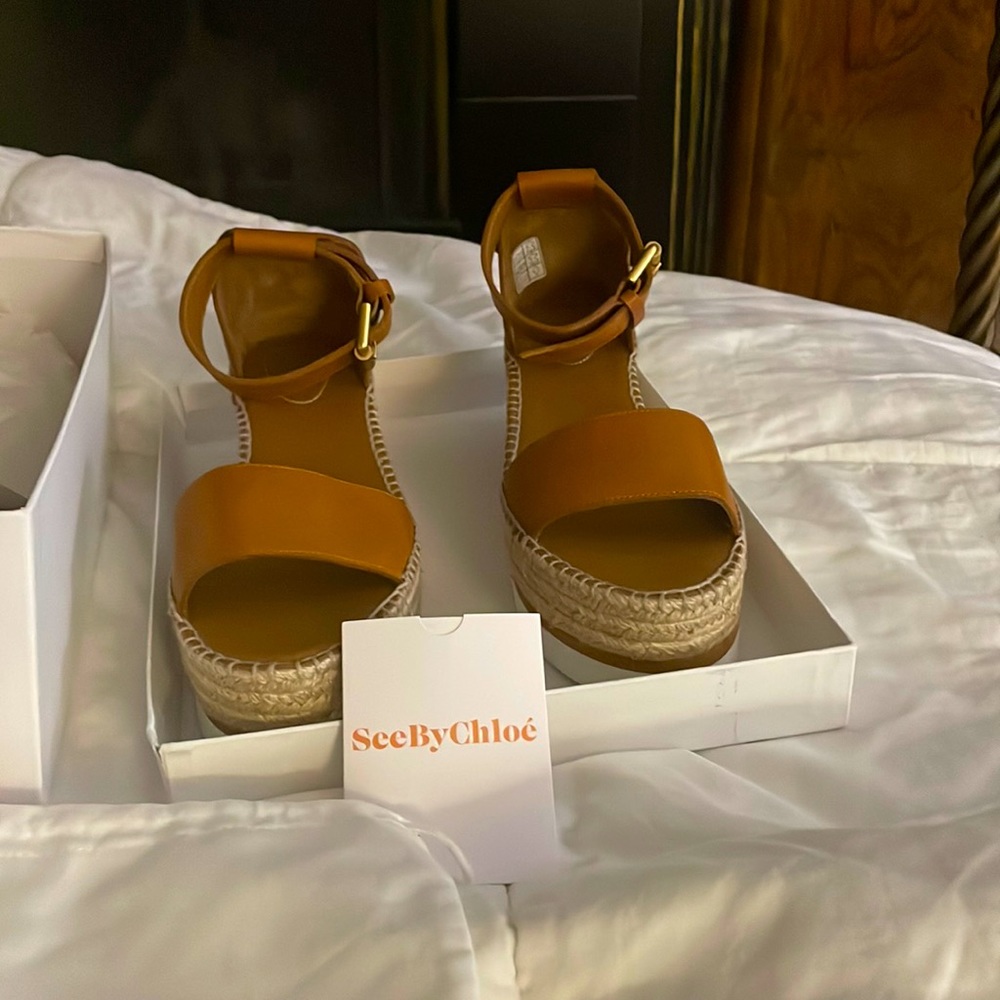 See By Chloe Glyn platform espadrille Sandal size 40